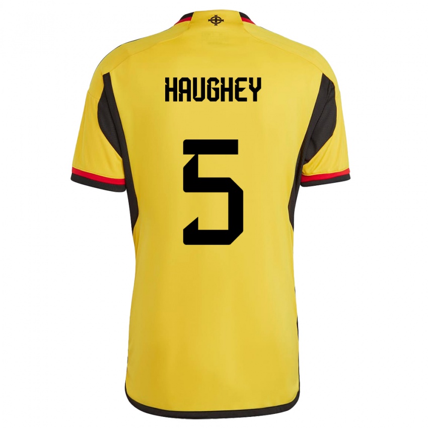 Hombre Camiseta Irlanda Del Norte Conor Haughey #5 Blanco 2ª Equipación 24-26 La Camisa Chile