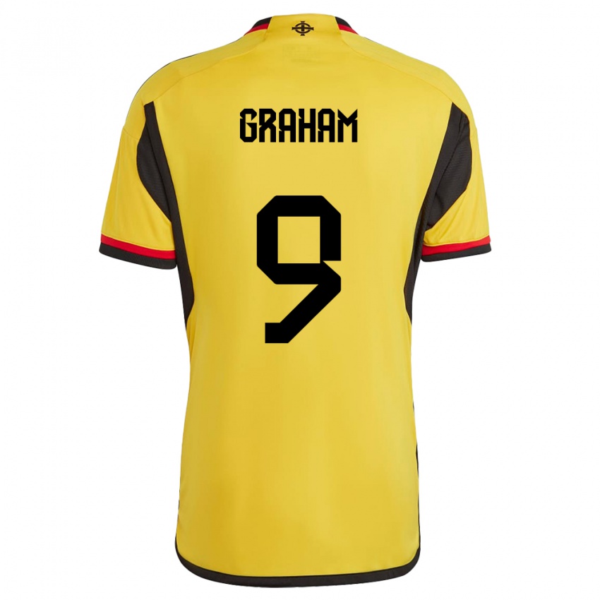 Hombre Camiseta Irlanda Del Norte Braiden Graham #9 Blanco 2ª Equipación 24-26 La Camisa Chile