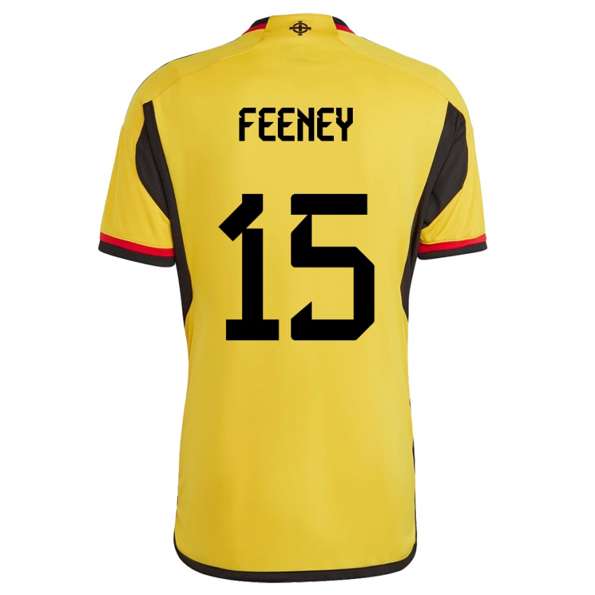 Hombre Camiseta Irlanda Del Norte George Feeney #15 Blanco 2ª Equipación 24-26 La Camisa Chile