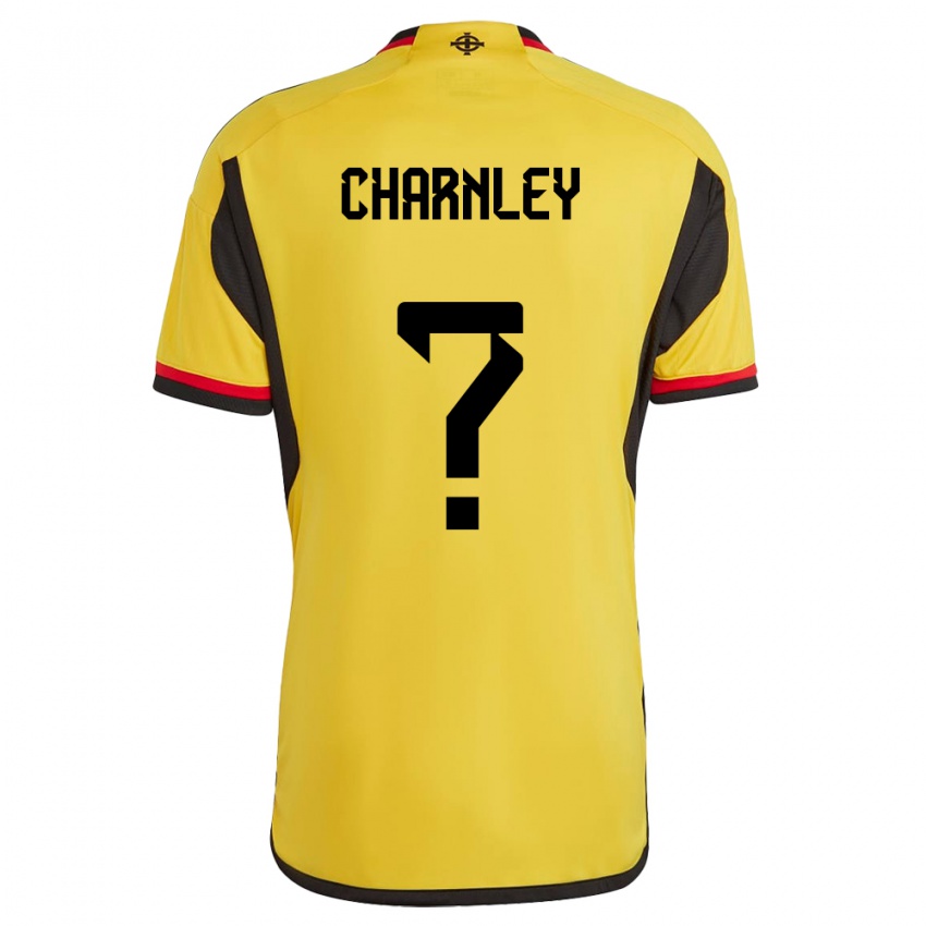 Hombre Camiseta Irlanda Del Norte Jayden Charnley #0 Blanco 2ª Equipación 24-26 La Camisa Chile