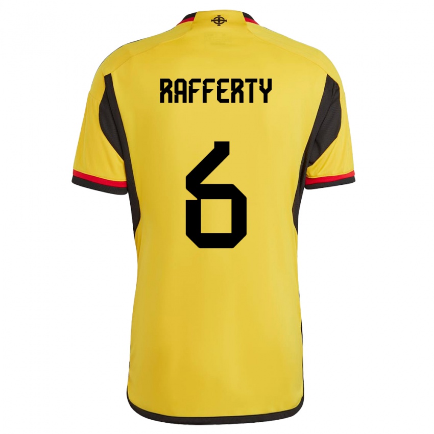 Hombre Camiseta Irlanda Del Norte Laura Rafferty #6 Blanco 2ª Equipación 24-26 La Camisa Chile