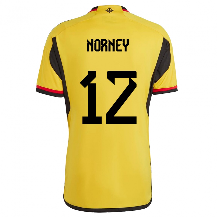 Hombre Camiseta Irlanda Del Norte Rachael Norney #12 Blanco 2ª Equipación 24-26 La Camisa Chile