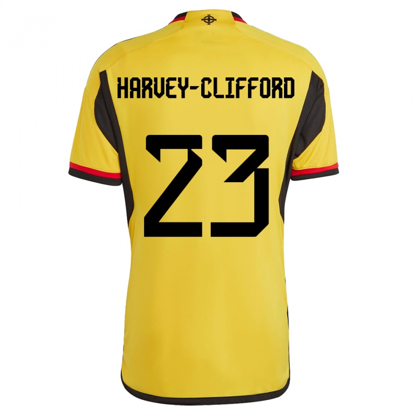 Hombre Camiseta Irlanda Del Norte Maddy Harvey-Clifford #23 Blanco 2ª Equipación 24-26 La Camisa Chile