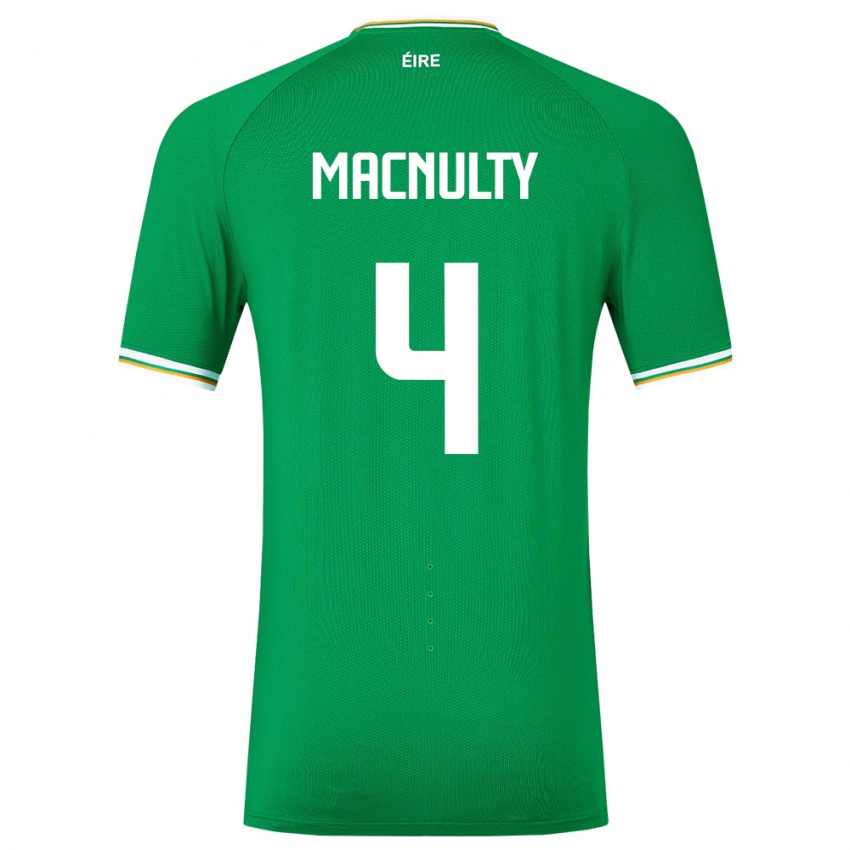 Mujer Camiseta Irlanda Anselmo García Macnulty #4 Verde 1ª Equipación 24-26 La Camisa Chile