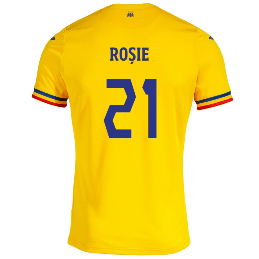 Mujer Camiseta Rumania Genoveva Roșie #21 Amarillo 1ª Equipación 24-26 La Camisa Chile