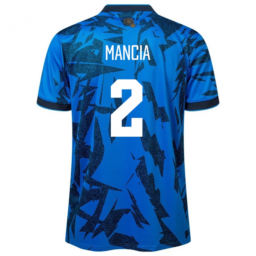 Mujer Camiseta El Salvador Steven Mancia #2 Azul 1ª Equipación 24-26 La Camisa Chile