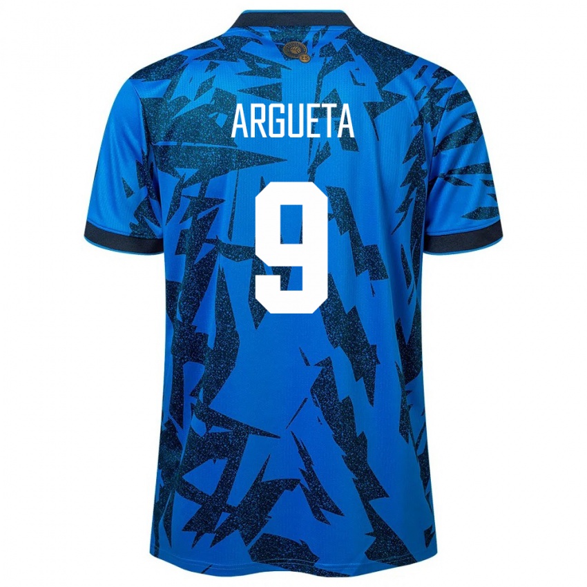 Mujer Camiseta El Salvador Christopher Argueta #9 Azul 1ª Equipación 24-26 La Camisa Chile