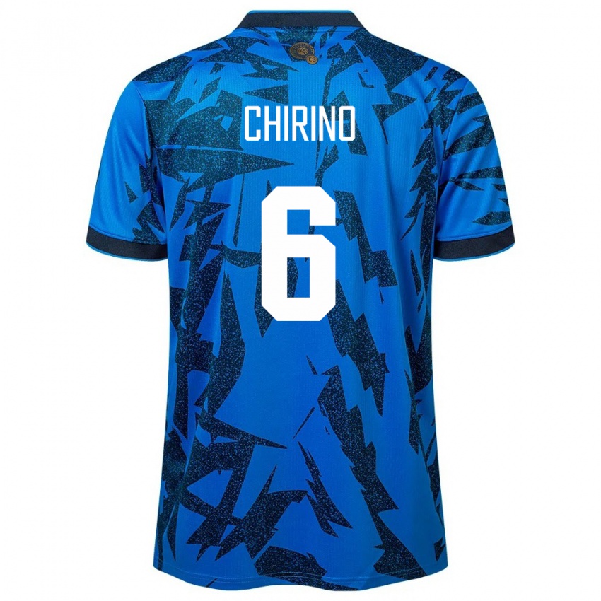 Mujer Camiseta El Salvador Alejandra Chirino #6 Azul 1ª Equipación 24-26 La Camisa Chile