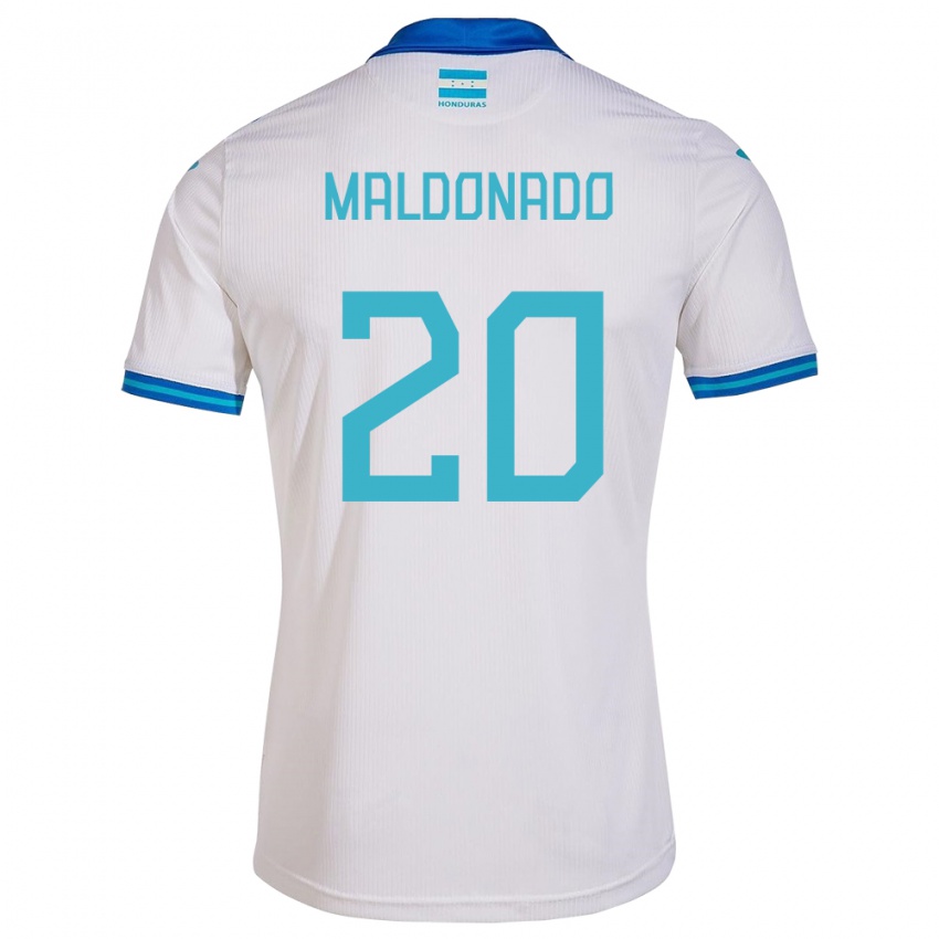 Mujer Camiseta Honduras Alessandro Maldonado #20 Blanco 1ª Equipación 24-26 La Camisa Chile
