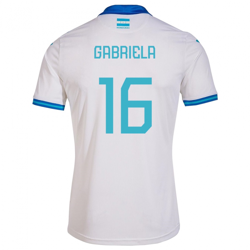 Mujer Camiseta Honduras Gabriela García #16 Blanco 1ª Equipación 24-26 La Camisa Chile