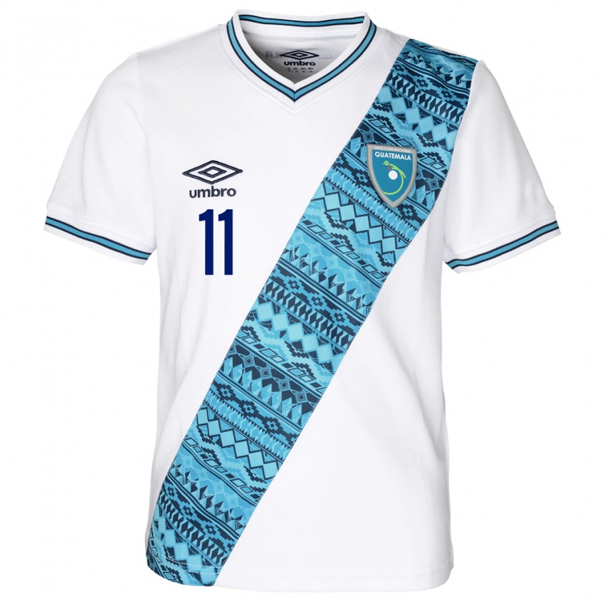 Mujer Camiseta Guatemala Savianna Gómez #11 Blanco 1ª Equipación 24-26 La Camisa Chile