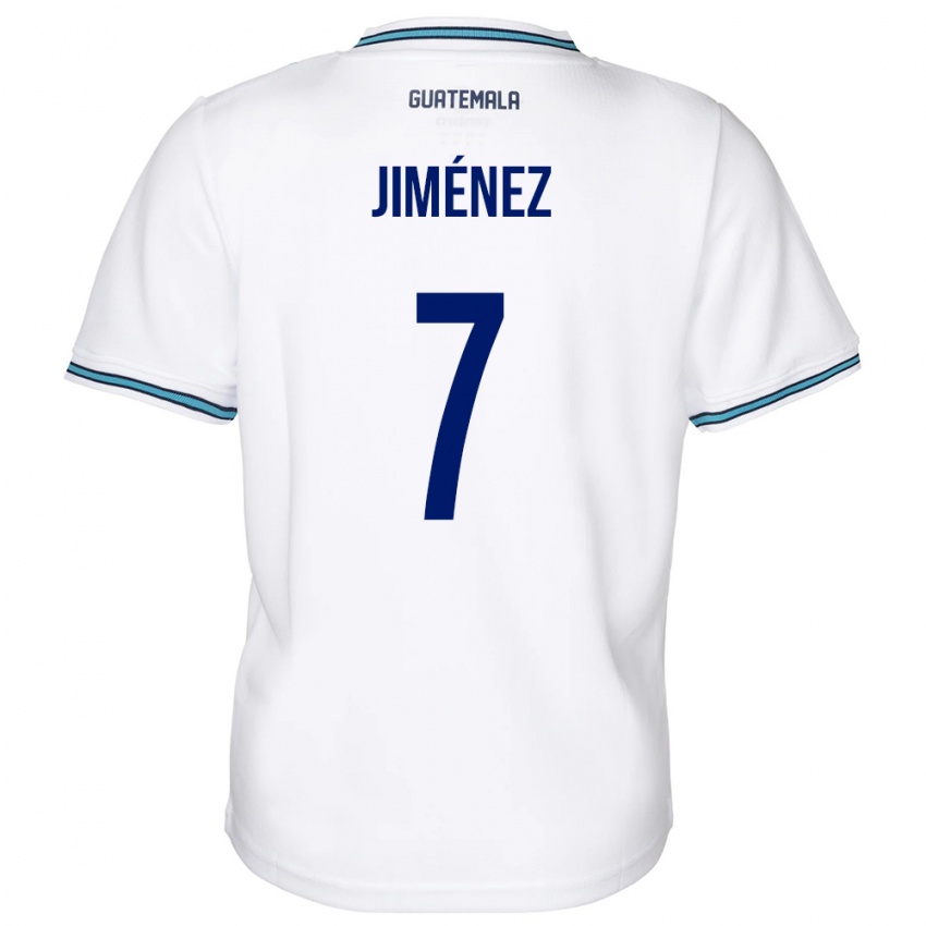 Mujer Camiseta Guatemala Cristian Jiménez #7 Blanco 1ª Equipación 24-26 La Camisa Chile