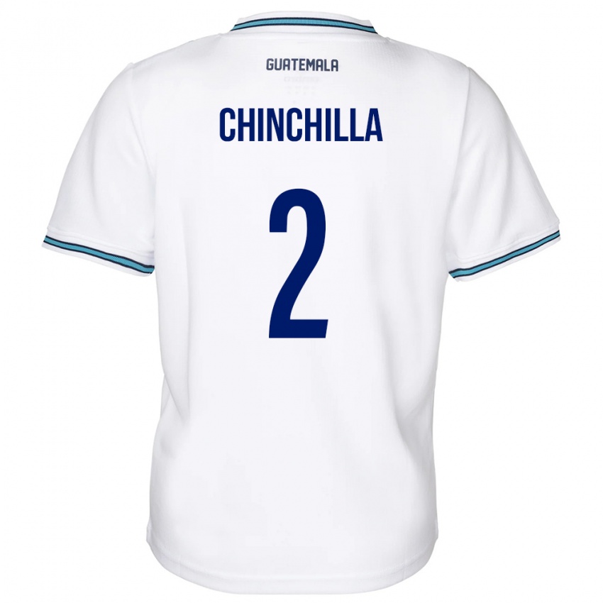 Mujer Camiseta Guatemala Nicolás Chinchilla #2 Blanco 1ª Equipación 24-26 La Camisa Chile