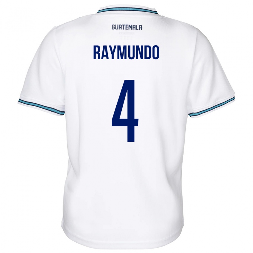 Mujer Camiseta Guatemala Cristopher Raymundo #4 Blanco 1ª Equipación 24-26 La Camisa Chile