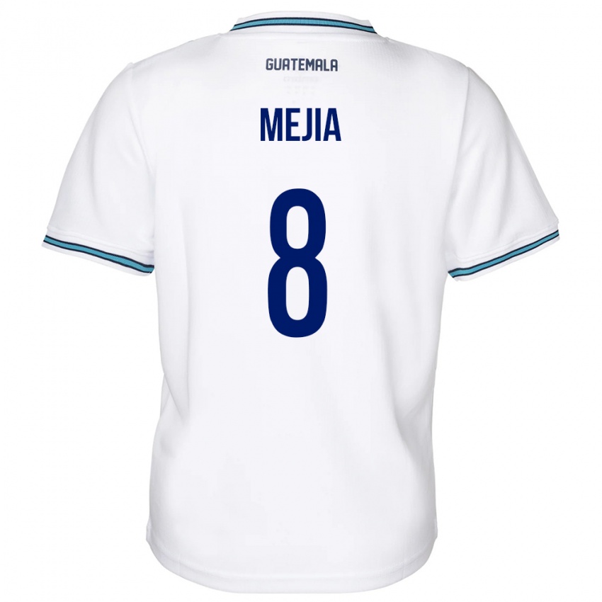 Mujer Camiseta Guatemala Robert Mejia #8 Blanco 1ª Equipación 24-26 La Camisa Chile