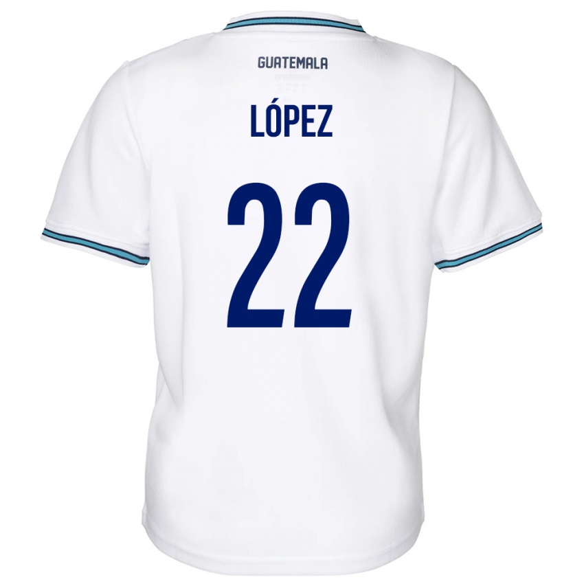 Mujer Camiseta Guatemala Whitney López #22 Blanco 1ª Equipación 24-26 La Camisa Chile
