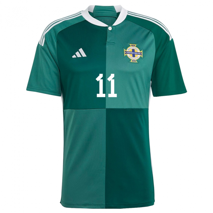 Mujer Camiseta Irlanda Del Norte Cole Brannigan #11 Verde 1ª Equipación 24-26 La Camisa Chile