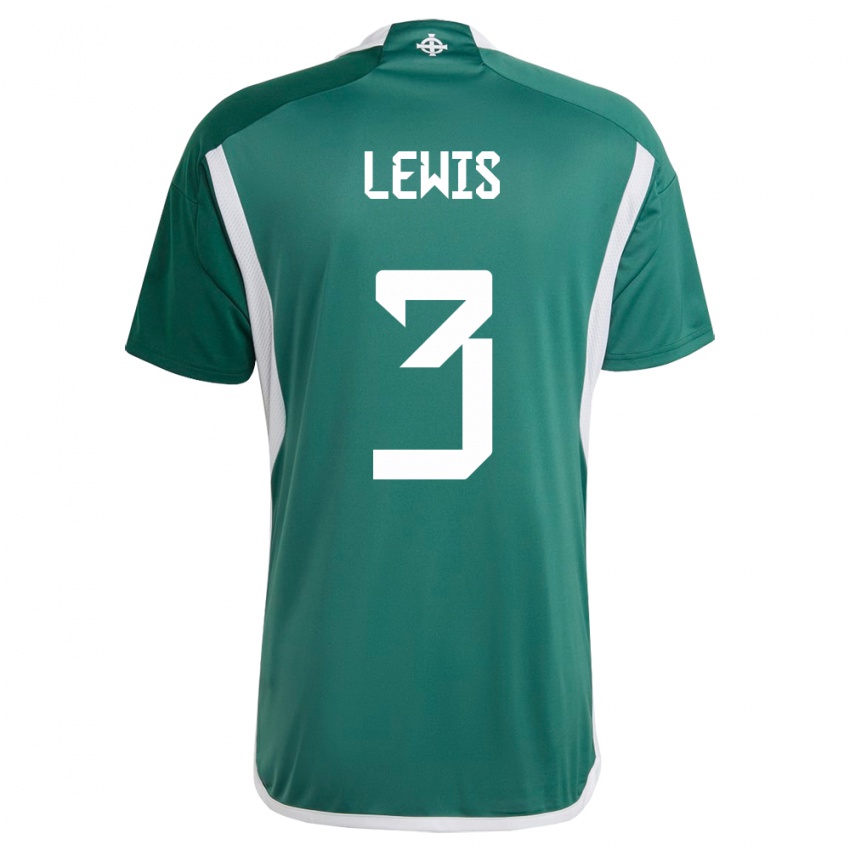Mujer Camiseta Irlanda Del Norte Jamal Lewis #3 Verde 1ª Equipación 24-26 La Camisa Chile