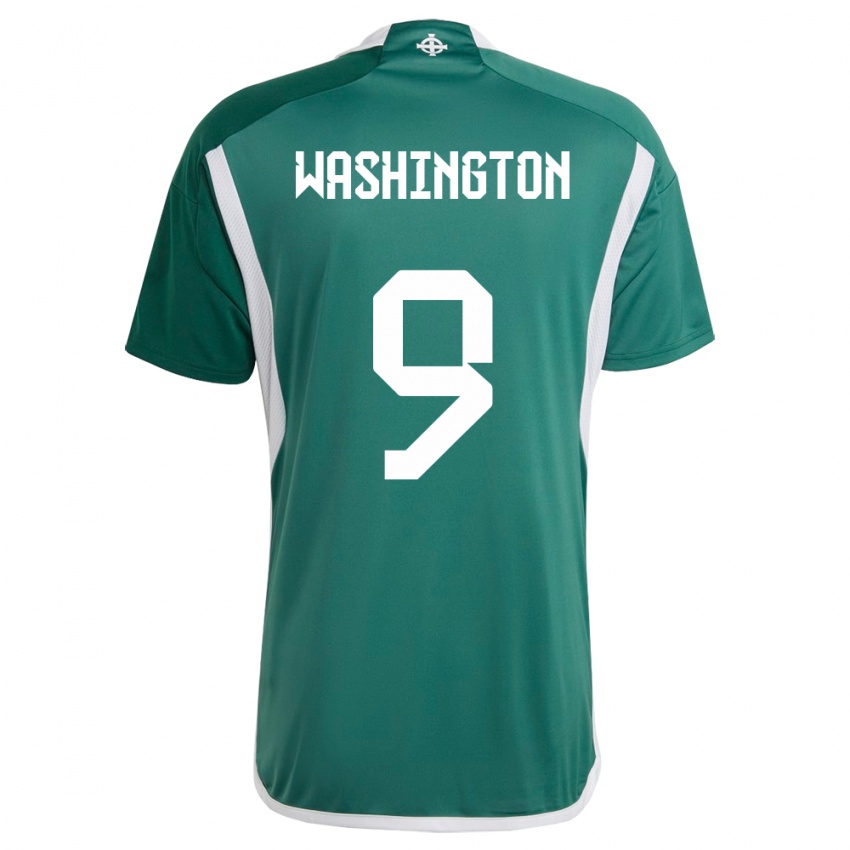 Mujer Camiseta Irlanda Del Norte Conor Washington #9 Verde 1ª Equipación 24-26 La Camisa Chile