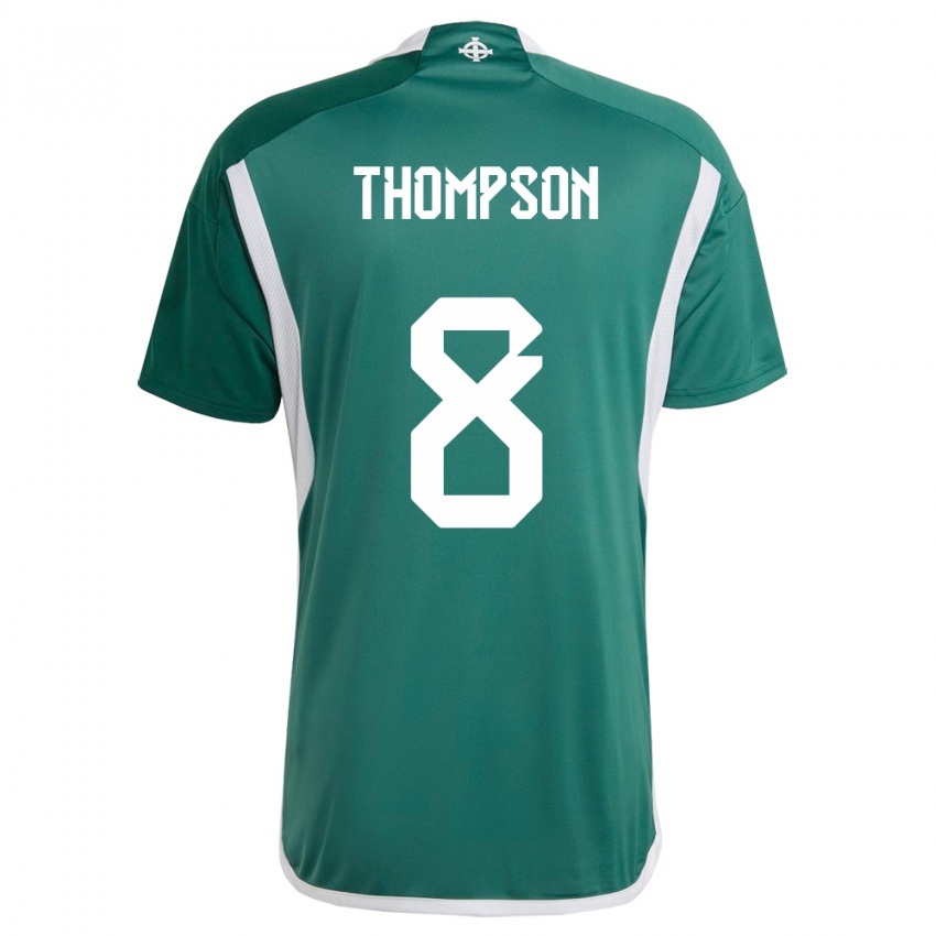 Mujer Camiseta Irlanda Del Norte Joel Thompson #8 Verde 1ª Equipación 24-26 La Camisa Chile