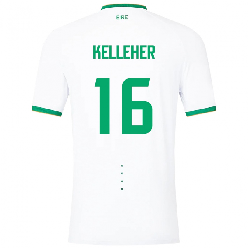 Mujer Camiseta Irlanda Caoimhín Kelleher #16 Blanco 2ª Equipación 24-26 La Camisa Chile