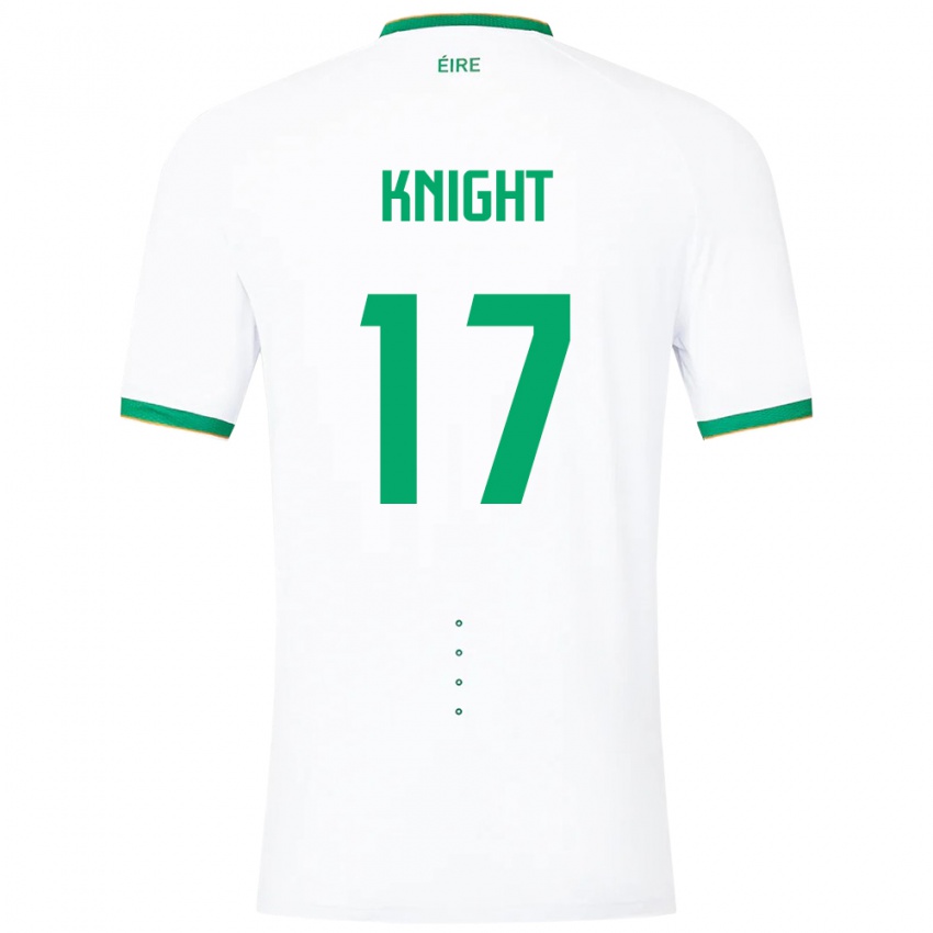 Mujer Camiseta Irlanda Jason Knight #17 Blanco 2ª Equipación 24-26 La Camisa Chile