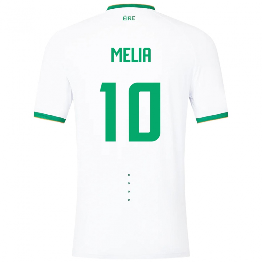 Mujer Camiseta Irlanda Mason Melia #10 Blanco 2ª Equipación 24-26 La Camisa Chile