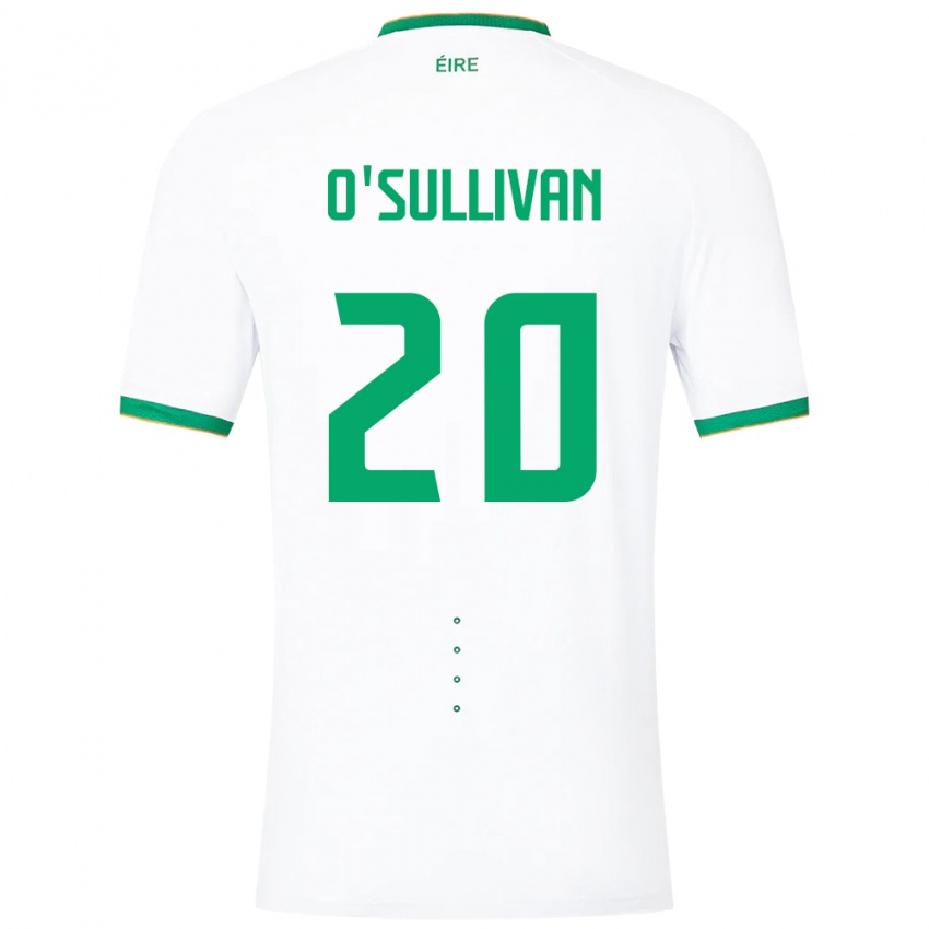 Mujer Camiseta Irlanda Cathal O'sullivan #20 Blanco 2ª Equipación 24-26 La Camisa Chile