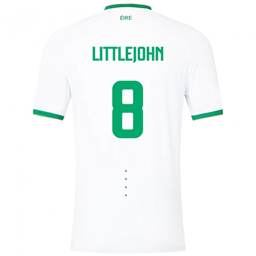 Mujer Camiseta Irlanda Ruesha Littlejohn #8 Blanco 2ª Equipación 24-26 La Camisa Chile