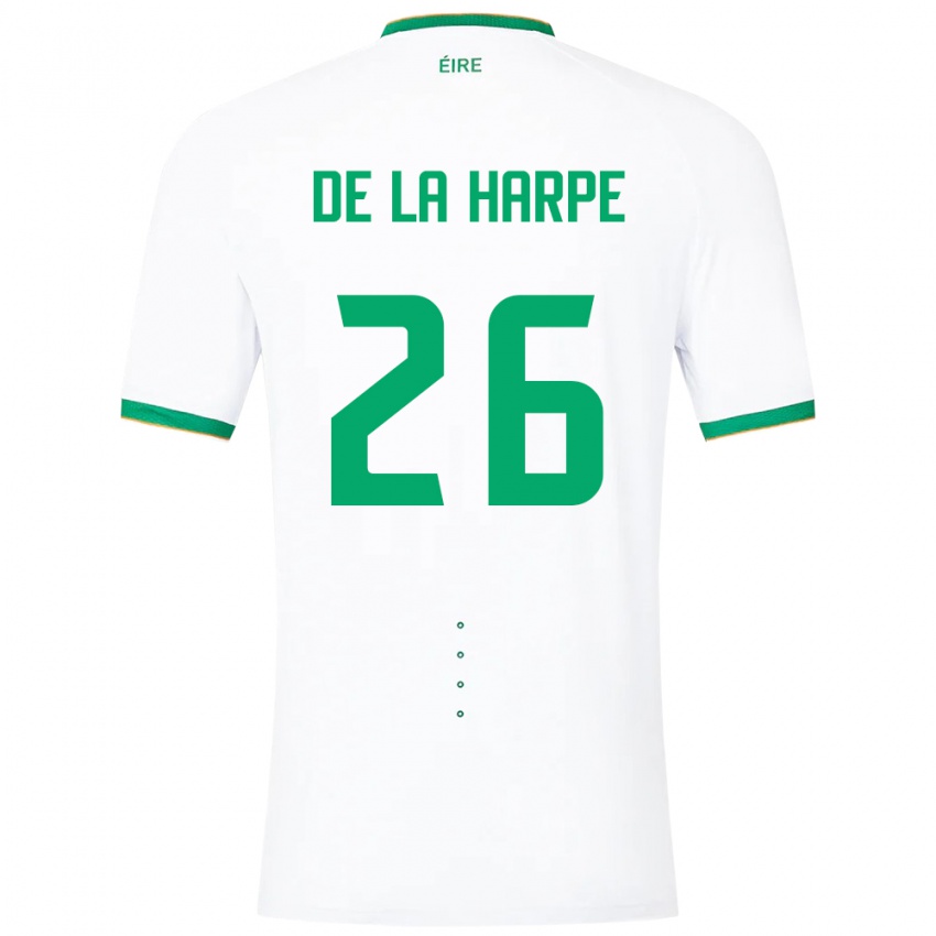 Mujer Camiseta Irlanda Deborah-Anne De La Harpe #26 Blanco 2ª Equipación 24-26 La Camisa Chile