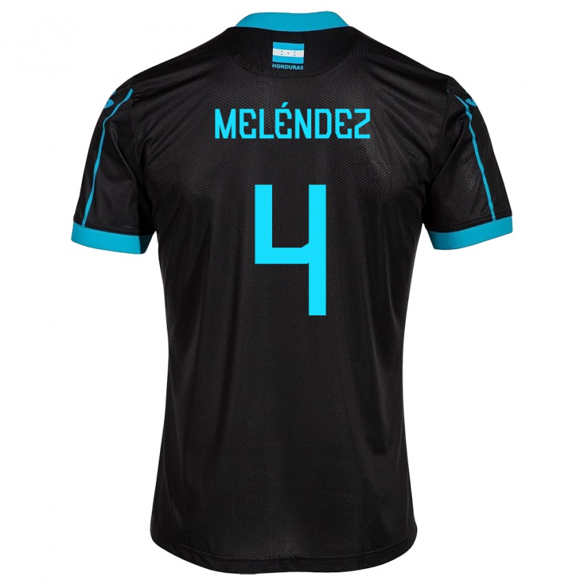 Mujer Camiseta Honduras Carlos Meléndez #4 Negro 2ª Equipación 24-26 La Camisa Chile