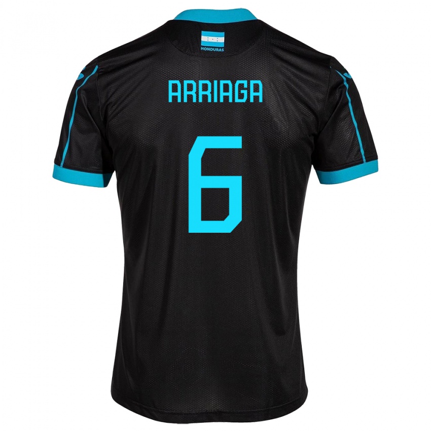 Mujer Camiseta Honduras Javier Arriaga #6 Negro 2ª Equipación 24-26 La Camisa Chile