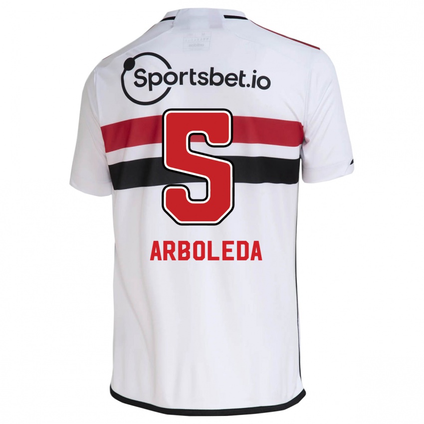 Niño Camiseta Robert Arboleda #5 Blanco 1ª Equipación 2023/24 La Camisa Chile