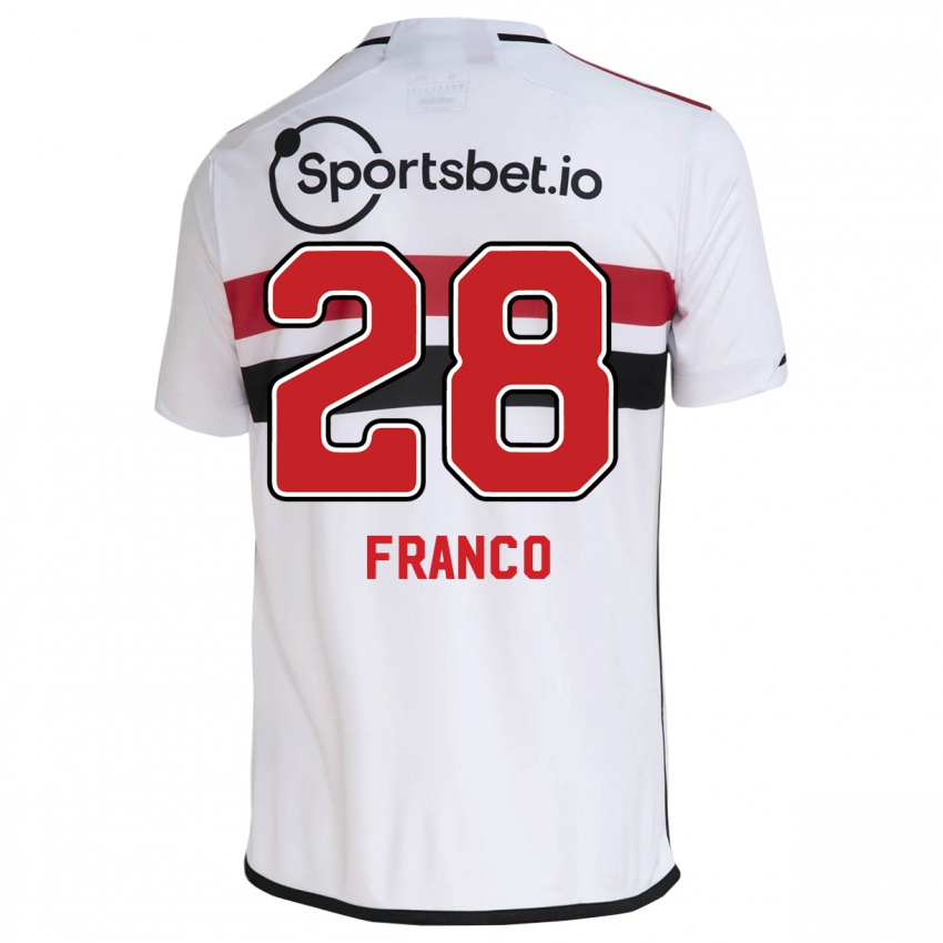 Niño Camiseta Alan Franco #28 Blanco 1ª Equipación 2023/24 La Camisa Chile