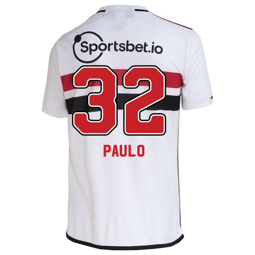 Niño Camiseta Marcos Paulo #32 Blanco 1ª Equipación 2023/24 La Camisa Chile