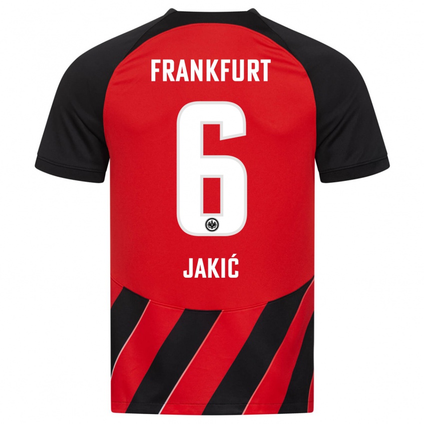 Niño Camiseta Kristijan Jakic #6 Negro Rojo 1ª Equipación 2023/24 La Camisa Chile