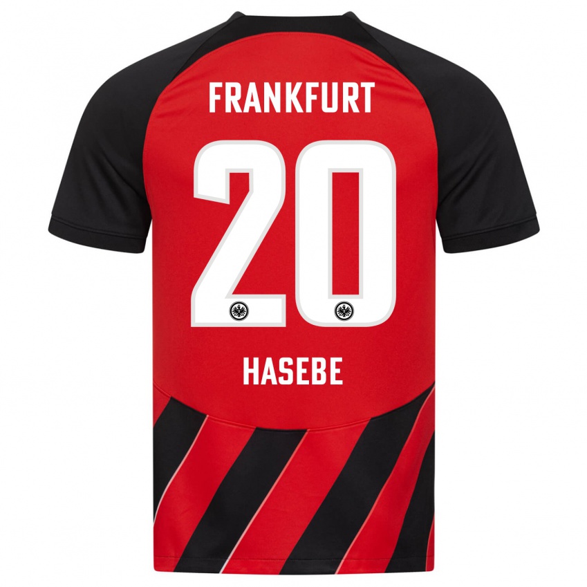 Niño Camiseta Makoto Hasebe #20 Negro Rojo 1ª Equipación 2023/24 La Camisa Chile