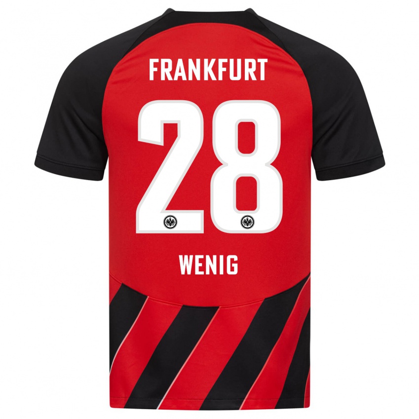 Niño Camiseta Marcel Wenig #28 Negro Rojo 1ª Equipación 2023/24 La Camisa Chile