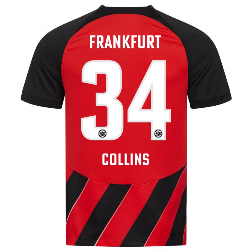 Niño Camiseta Nnamdi Collins #34 Negro Rojo 1ª Equipación 2023/24 La Camisa Chile