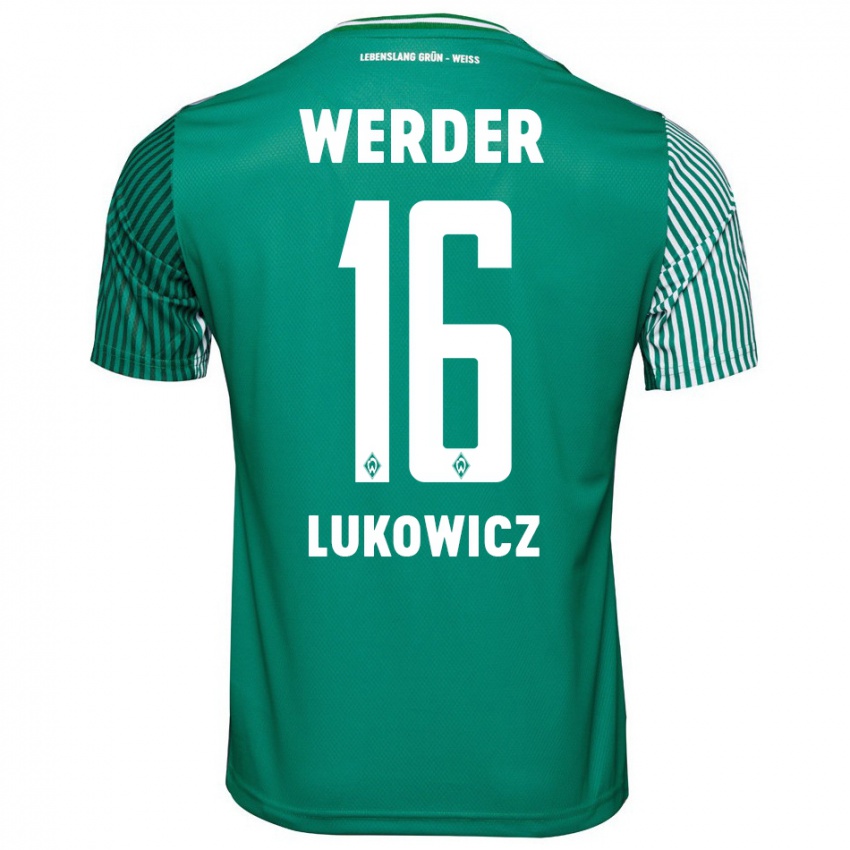 Niño Camiseta Maik Lukowicz #16 Verde 1ª Equipación 2023/24 La Camisa Chile