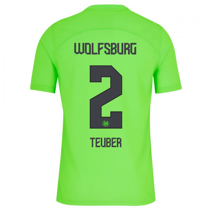 Niño Camiseta Julius Teuber #2 Verde 1ª Equipación 2023/24 La Camisa Chile