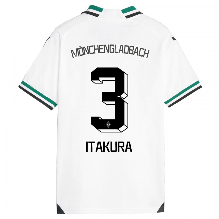 Niño Camiseta Ko Itakura #3 Blanco Verde 1ª Equipación 2023/24 La Camisa Chile