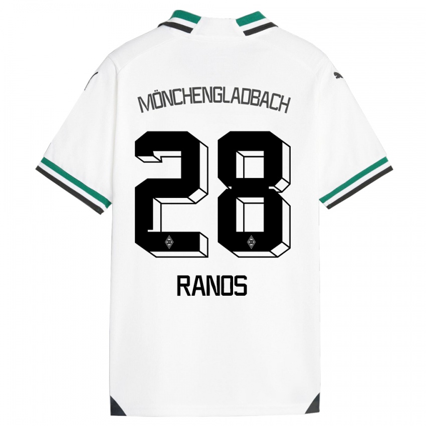 Niño Camiseta Grant-Leon Ranos #28 Blanco Verde 1ª Equipación 2023/24 La Camisa Chile