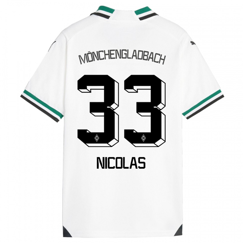 Niño Camiseta Moritz Nicolas #33 Blanco Verde 1ª Equipación 2023/24 La Camisa Chile