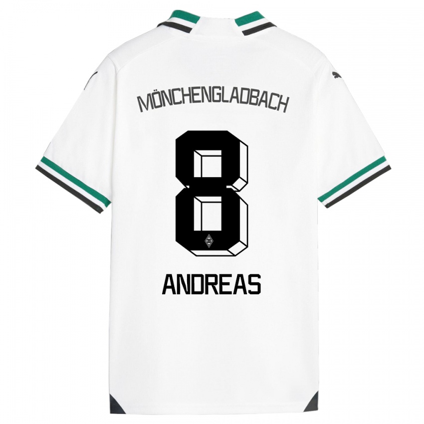Niño Camiseta Noah Andreas #8 Blanco Verde 1ª Equipación 2023/24 La Camisa Chile