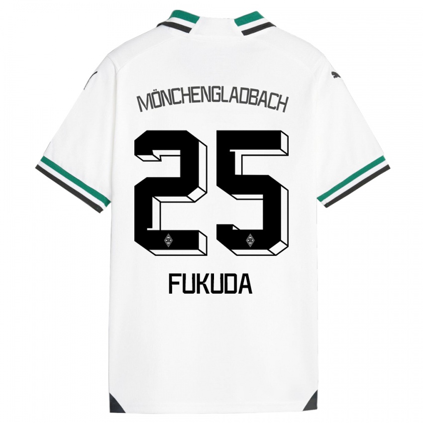 Niño Camiseta Shio Fukuda #25 Blanco Verde 1ª Equipación 2023/24 La Camisa Chile