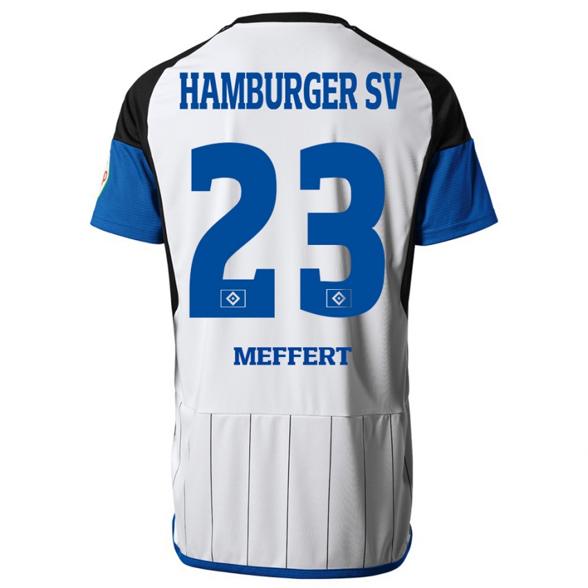 Niño Camiseta Jonas Meffert #23 Blanco 1ª Equipación 2023/24 La Camisa Chile