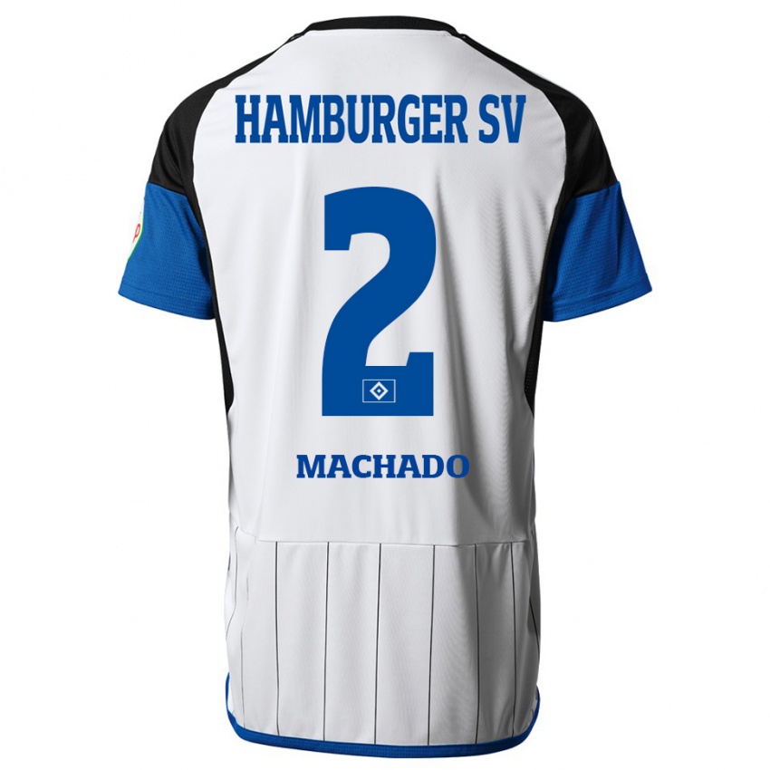 Niño Camiseta Kilian Hölscher Machado #2 Blanco 1ª Equipación 2023/24 La Camisa Chile