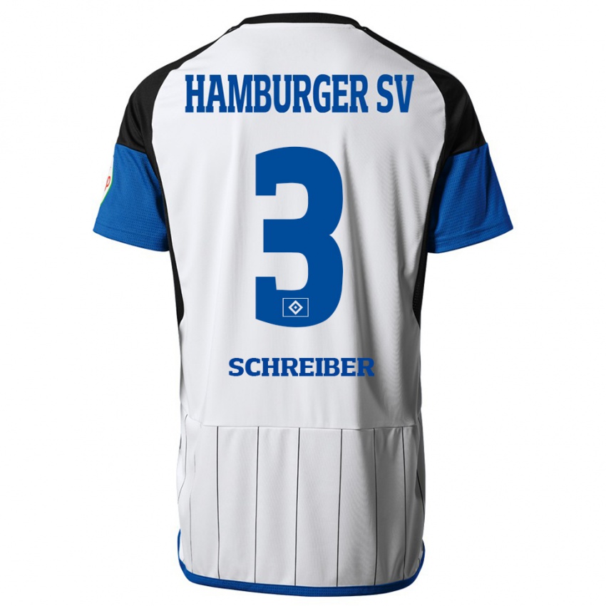 Niño Camiseta David Schreiber #3 Blanco 1ª Equipación 2023/24 La Camisa Chile