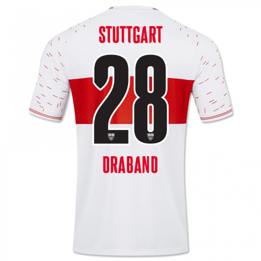 Niño Camiseta Dominik Draband #28 Blanco 1ª Equipación 2023/24 La Camisa Chile